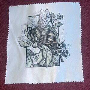 Bee and Floral Print Fabric Square